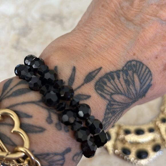 NWT R. J. Graciano Gold Tone & Black Stones Necklace & Bonus Bracelet - Picture 7 of 7